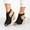 Black, variant on AXXD Black Wedge Sandals for Women Summer Solid Casual Buckle Strap Roman Shoes Sandals