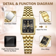 LIEBIG Gold Watches for Women Easy Read Ladies Quartz Waterproof Wrist Watch with Stainless Steel Strap