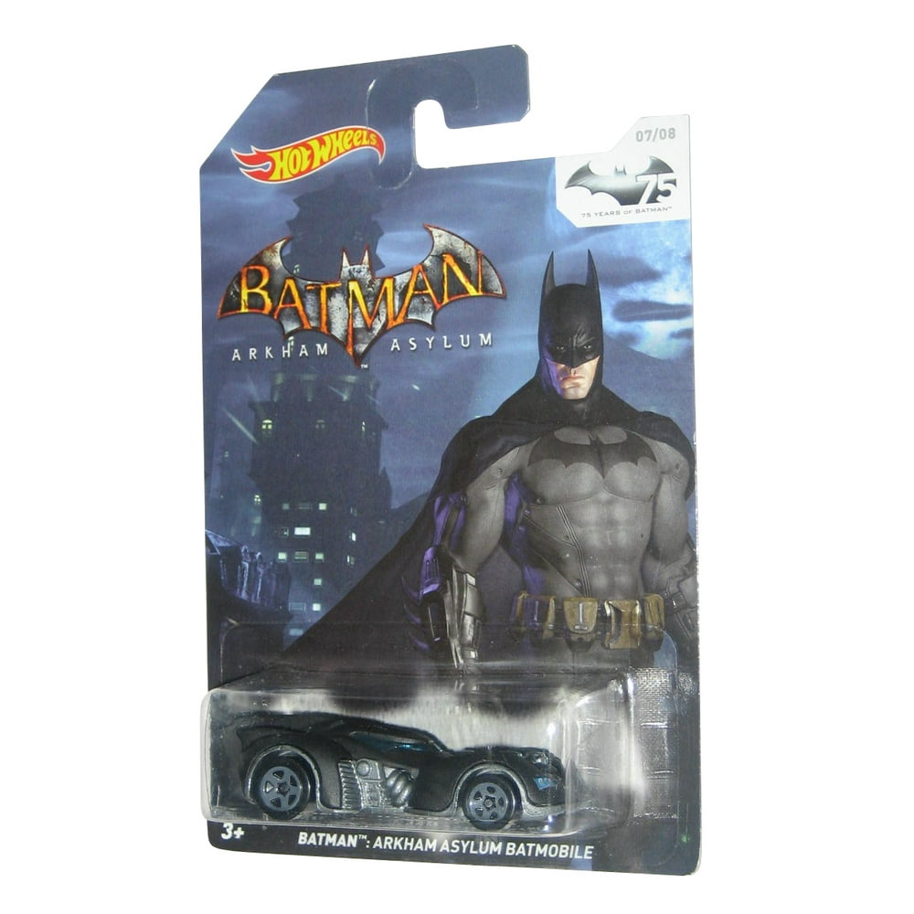 DC Comics Batman 75 Years Arkham Asylum Batmobile Hot Wheels Toy Car 7