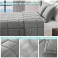 thumbnail image 5 of Mocassi 3-Piece Comforter Set, Down Alternative Box Stitched, Ultra Soft All-Season Bedding with Shams, Plush Cozy Duvet Insert with Corner Tabs - Queen, Silver Gray, 5 of 5