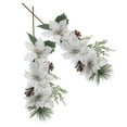 thumbnail image 3 of FONDOTIN 2Pcs Silver Poinsettia Flower Stems Lint Material Christmas Atmosphere Enhancement Picks 19X4.7in, 3 of 8