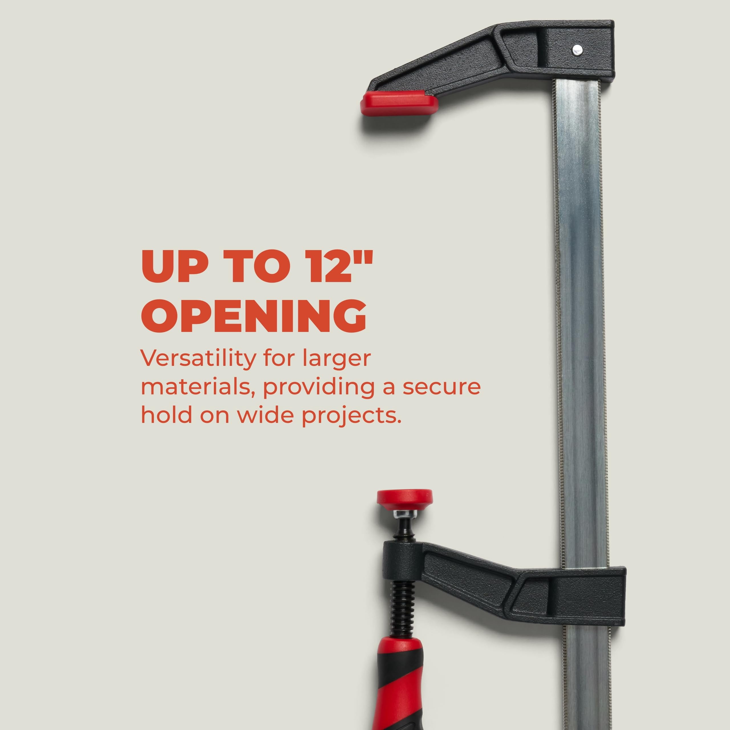 BuildSomething F-Style Bar Clamp - Heavy-Duty 12" Adjustable Clamps for Woodworking & Home Improvement - 2 Pack Clamp Set with Non-Slip Handle & Padded Jaws
