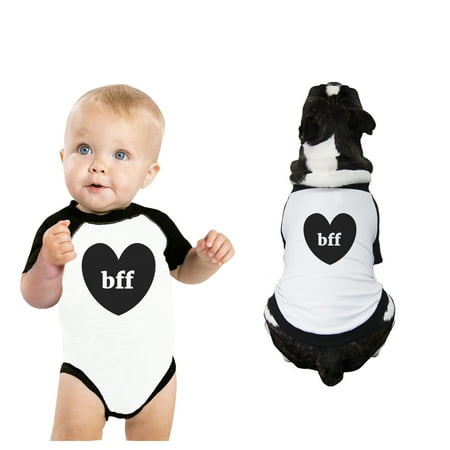 

Bff Hearts Baby Pet Matching Raglan Shirts Cute Baby Shower Gifts