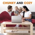 thumbnail image 5 of Cheer Collection  Ultra Plush and Soft Chunky Cable Knit Throw Blanket Burgundy 50" X 60" Christmas, Winter, Fall Cabin & Lodge, 5 of 5