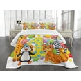 thumbnail image 3 of Ambesonne Colorful Quilted Bedspread Set 3 Pcs, Savannah Animal Birthday, King Size, Multicolor, 3 of 5