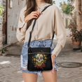 thumbnail image 5 of Kuiaobaty Skull Butterfly Print Women's Crossbody Bag, Rose Flowers Print Sling Bag Crossbody with Adjustable Strap, Gothic Leather Shoulder Handbag for Travel, Black, 5 of 7