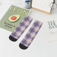 thumbnail image 7 of Rocae Purple Floral Gingham Check Plaid for Premium Adult Socks,Comfortable, Breathable, and Durable Socks, Perfect for Everyday Wear, 7 of 7