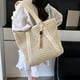 thumbnail image 2 of Bolso de mano trenzado de paja para playa, nuevo modelo 2025, para mujer, con borlas, hueco, de gran capacidad, para vacaciones, 2 of 5