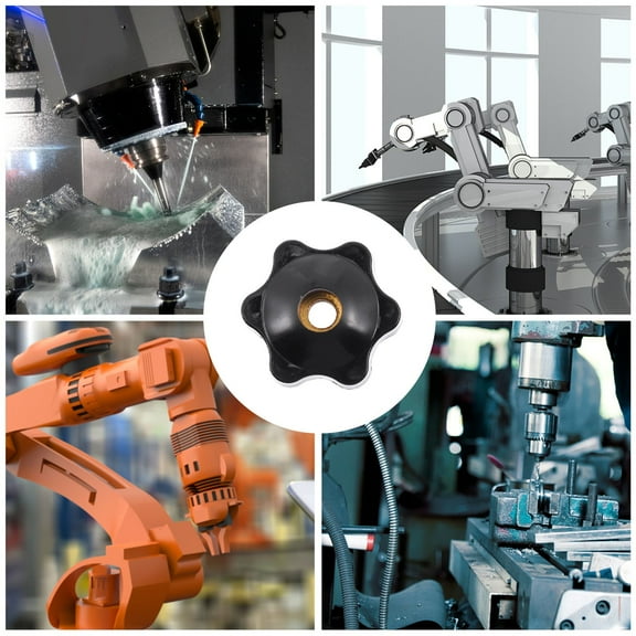 OUNONA 20 Pcs Knurled Handle Nut Threaded Knob Star Knobs