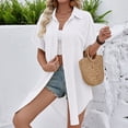 thumbnail image 5 of Posijego Women's Cover-Up Cardigan Short Sleeve Button down Long Cardigans Summer Beach Lightweight Open Front Outwear, 5 of 8