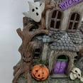 thumbnail image 6 of 1pc Haunted House Statue Ornament, 11.6-inch Ghost Light Color Changing Mini Bat Haunted House Statue, Halloween Holiday Decoration, Fairy Tale Garden Lighting, Desktop Party Decoration, Home, 6 of 8