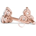 thumbnail image 3 of 1/4 Carat T.W. Diamond 10kt Rose Gold Three-Stone Stud Earrings, 3 of 5