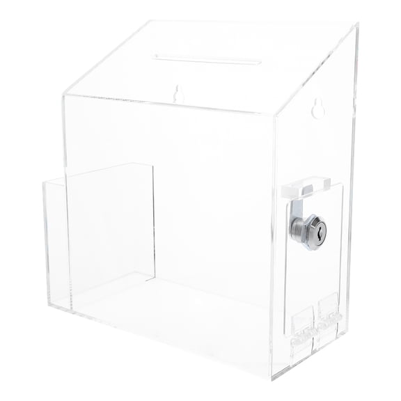 OUNONA Transparent Acrylic Ballot Box with Slot for Office Voting, Donation Collection, Fundraising, and Event Use