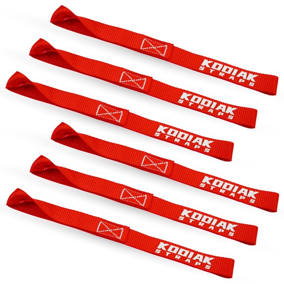 Correas De Amarre De Bucle Suave - 1 X 12 Pulgadas - Capacidad De Carga De 4 500 Lb - Paquete De 6 Rojos - Bucles Para Asegurar Atv Utv Motocicletas Scooters Motos De Cross Equipos De Césped Y Jardín