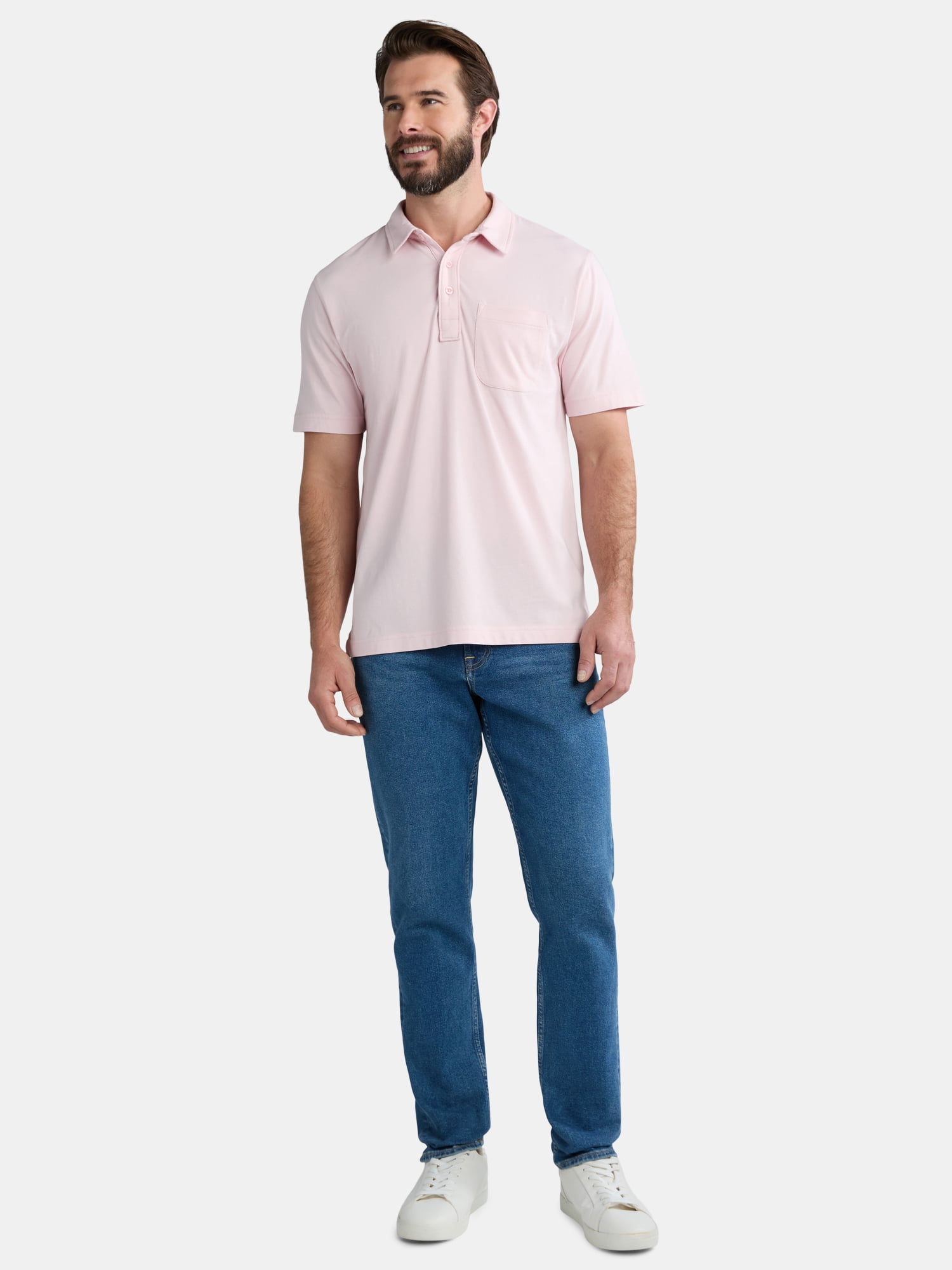 George Men's & Big Men's 2-Pack Short Sleeve Jersey Polo with Pocket, Sizes S-3XL