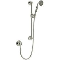 Rohl Shower Merchandise Pak Italian Handshower Set In Polished Nickel With 1201 Rail 1101/8E Metal Handshower 16295 Hose And 1295 Wall Outlet