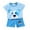 Blue A, variant on Toddler Kids Unisex Short Sleeve Tee Bermuda Shorts Cotton Suit Comfy Cute Cartoon Print Casual Set