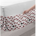 thumbnail image 2 of Mushroom Bed Skirt, Toadstool Mushrooms with Polka Dots on Lines Doodle Style Nature, Elastic Bedskirt Dust Ruffle Wrap Around for Bedding Decor, 4 Sizes, Vermilion White, by Ambesonne, 2 of 2