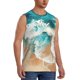 thumbnail image 2 of Fotbe Ocean Wave Crash Men's Camiseta sin Mangas Estampada para Hombres, Playera Casual para Gimnasio, Entrenamiento, Playa-3X-Large, 2 of 7