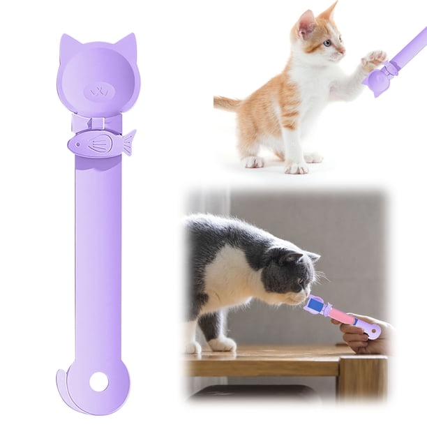 Cuchara Alimentador de Tiras Cuchara Alimentador de Tiras para Gato Cuchara Dispensador de Cuchara para Gato Cuchara Empujador de Comida para Gato