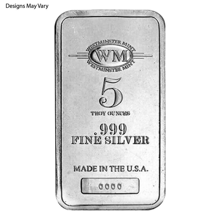 Bullion Value Exchange: 5 oz Generic Silver Bar .999 Fine