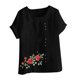 thumbnail image 4 of Vestidos Casuales Para Mujer, Blusas De Mujer De Moda Blusa informal de lino con cuello redondo, manga corta y botones para mujer, 4 of 4