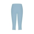 thumbnail image 5 of Timegard Capri Leggings for Women Elastic Waist Skinny Comfy Crop Pants Casual Workout Bottom Pants, 5 of 6