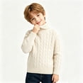 thumbnail image 6 of Atogsazn Toddler Baby Boys Knitted Sweater Kids Turtleneck Long Sleeve Sweaters Fall Winter Tops Clothes Beige 3-4 Years Fashion, 6 of 7
