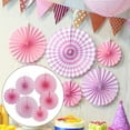 thumbnail image 1 of Hanging Paper Fans Party Set Round Pattern Paper Garlands Decoration For Birthday Baby Boy Shower Graduation Set Of 6, 1 of 9