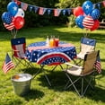 thumbnail image 2 of 4th of July Round Tablecloth Memorial Day Patriotic Tablecloth Independence Day Liberty Star Reusable Table Cloth 4th of July Decorations for Holiday Kitchen Dinning Party Decor, 2 of 6