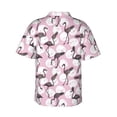 thumbnail image 4 of Xecao Pineapple Flamingo print Hawaiian shirt - a stylish short-sleeve button-down for men, perfect for casual beach and tropical outings., 4 of 9