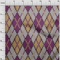 thumbnail image 3 of oneOone Georgette Viscose Purple Fabric Argyle Quilting Supplies Print Sewing Fabric By The Yard 42 Inch Wide, 3 of 4