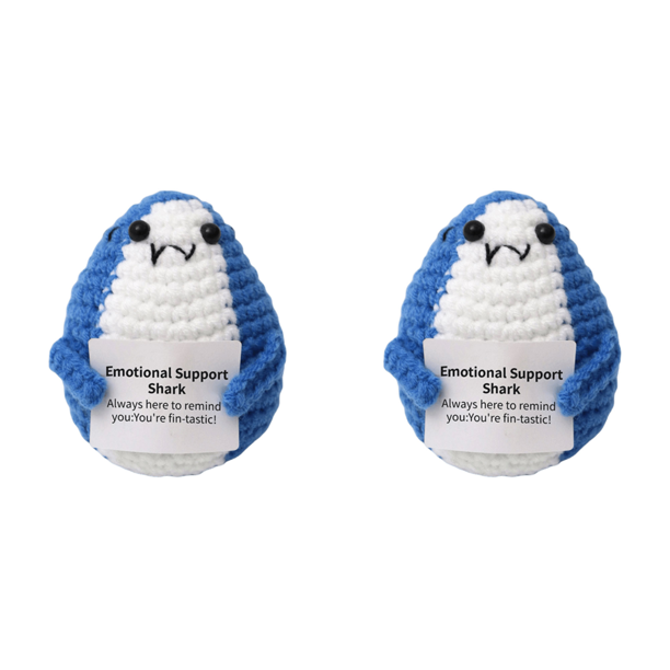 Muñecas Ganchillo Juguete Tejido para Regalos Cumpleaños (tiburón Apoyo Emocional)