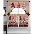 thumbnail image 3 of Christmas Gnomes Kitchen Curtains Swag Valance and Tier Curtains Set 24 Inch Length, Xmas Tree Gift Wooden Red Black Plaid Rod Pocket Drape Panels Pair Swag Curtains for Bathroom/Cafe/Window, 3 of 6