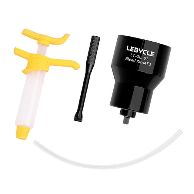 Kit de purga de freno de disco hidráulico de bicicleta LEBYCLE de aceite (bicicleta de montaña) negro
