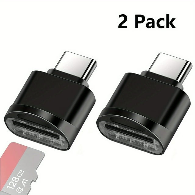 LEEYNEER 2 Pack USB C SD/ TF Card Reader USB C to Micro OTG Memory Reader Type C Card Reader Adapter for iPhone MacBook Windows Lixus Samsung Galaxy File Management Mobile Storage Po