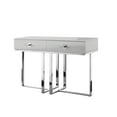 thumbnail image 2 of Posh Living Mano 2-Drawers Stainless Steel Base Console Table Light Gray/Chrome, 2 of 10