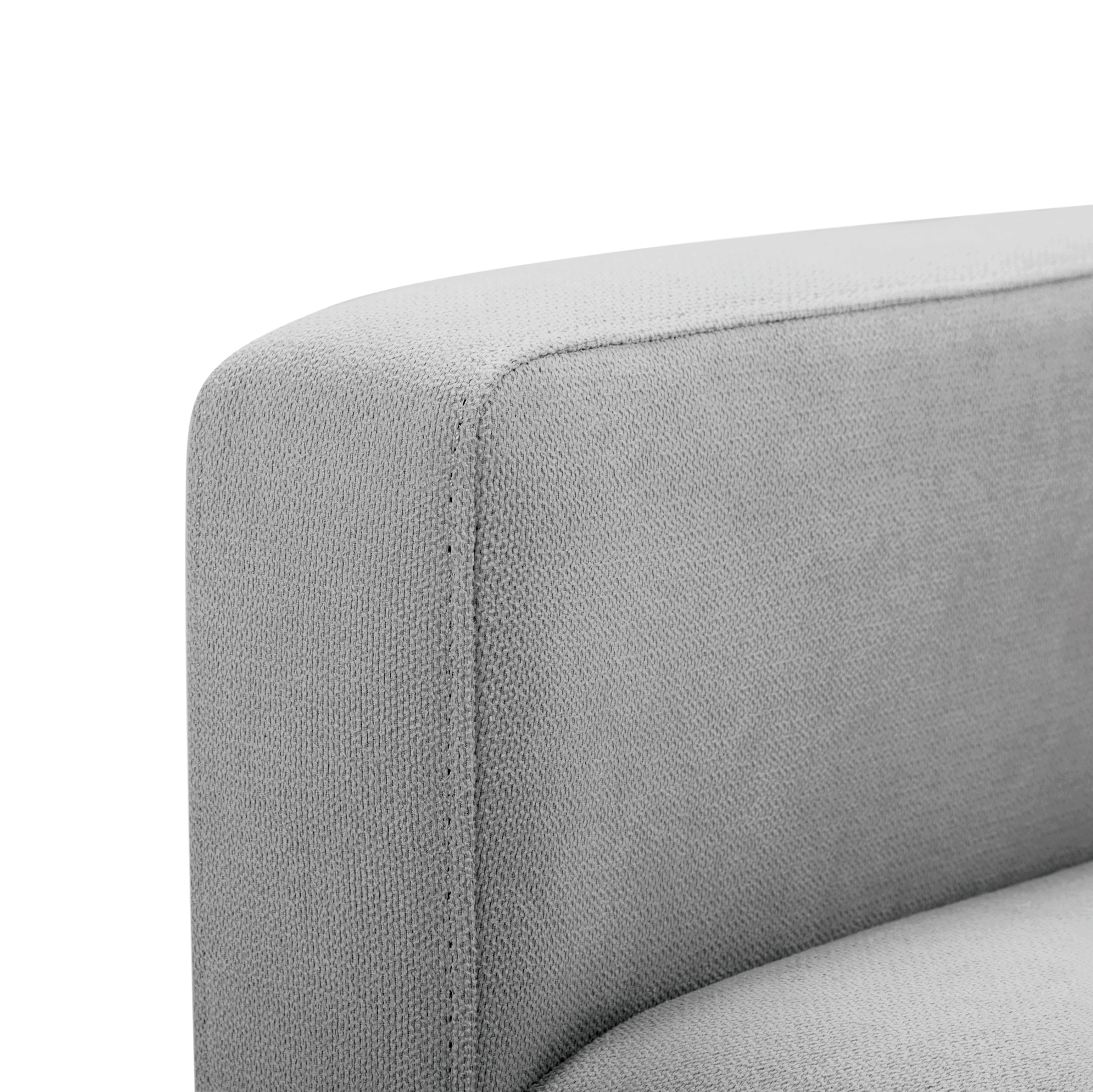 BSHTI Modern Standard Loveseat Couch,with Removable Back Cushions,Sturdy Construction,Linen Blend Upholstery,Square Arm,Light Gray