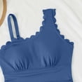 thumbnail image 6 of VISALY Women's One Piece Swimsuit One Shoulder Scalloped Ribbed Swimsuits Slimming Bathing Suit Full Coverage Modest Slimming Swimwear Tummy Control One Piece Beach Bathing Suit Navy Xxl, 6 of 7
