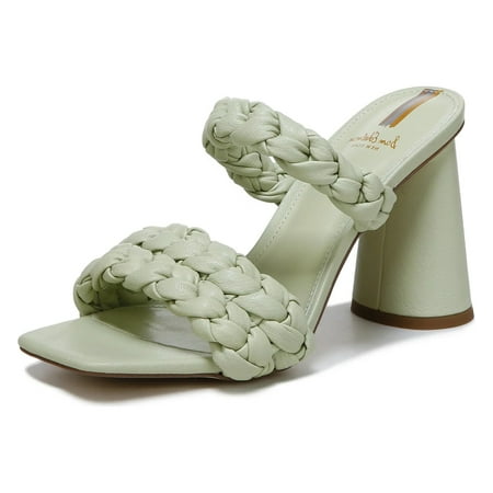 

Sam Edelman Kendra Pistachio Leather Block Heel Square Toe Slip On Fashion Mules (Pistachio Leather 9.5)