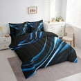 thumbnail image 4 of Manfei Blue Black 7-Piece Bedding Comforter Set,Modern Minimalist Geometric King Bedding Sets,Abstract Wave Lines Bed Sheets For Teens,Ultra Soft Home Decor Reversible, 4 of 9