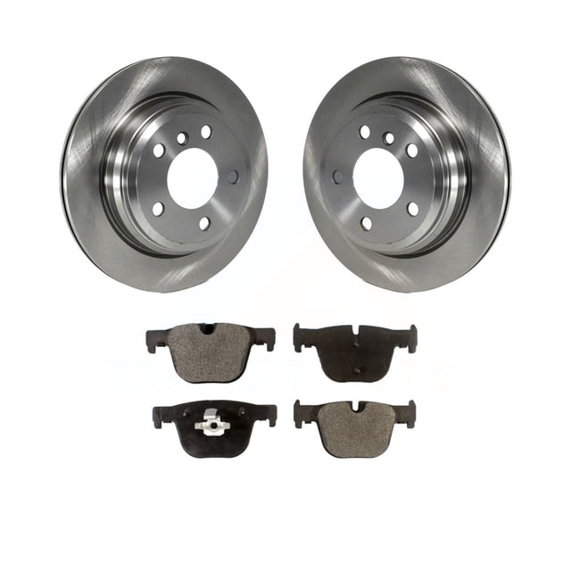 Transit Auto Rear Disc Brake Rotors and Semi-Metallic Pads Kit for Car 2016 BMW 428i xDrive Without Blue Painted Calipers with M Sport Package K8F-101956