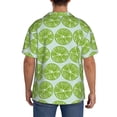 thumbnail image 3 of Fotbe Green Lemon Slices Camisa Estampada de Manga Corta para Hombre, Casual de Verano, Estilo Playero, Sin Arrugas-X-Large, 3 of 5
