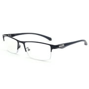 Progressive Multifocal Reading Glasses Blue Light Blocking for Men,No Line Trifocal Readers, Half Rim Metal Frame, TR90 Temple, Reading Glasses + 1.00