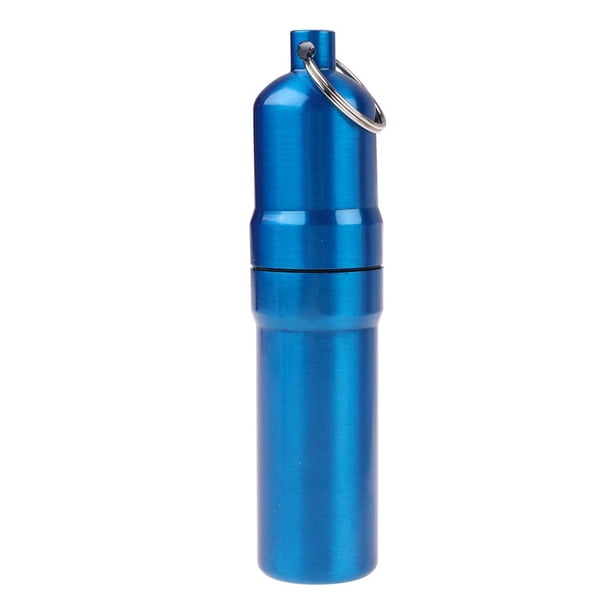 Btafrte Caja Cigarrillos Sellada Acero Inoxidable para 5 Cigarrillos Con Caja Llavero (azul)