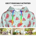 thumbnail image 4 of Fotbe Watermelon Pattern Womens Long Sleeve Hoodie, Pullover Hooded Sweatshirt, Kangaroo Pocket Hoodie with Eye-catching Drawstrings-Medium, 4 of 7