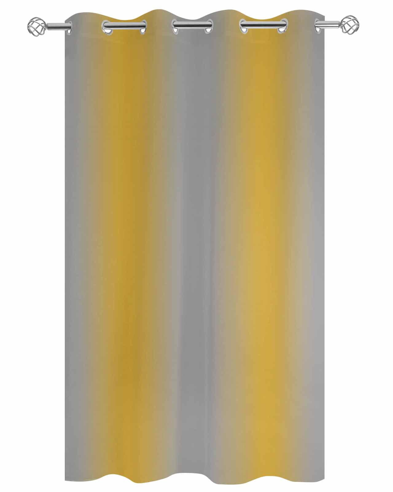Outdoor Curtains for Patio, Yellow Ombre Waterproof Blackout Outside Curtain for Porch/Pergola/Gazebo, Grey Modern Art Farmhouse Thermal Insulated Drapes for Cabana, 1 Panel, 54 x 108 Inch