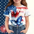 thumbnail image 4 of MKOSPLRT 3-12 Years Kids 4th of July Shirts Short Sleeve Crew Neck Patriotic T Shirts USA Star Stripes Fourth July Tee Shirts, 4 of 7