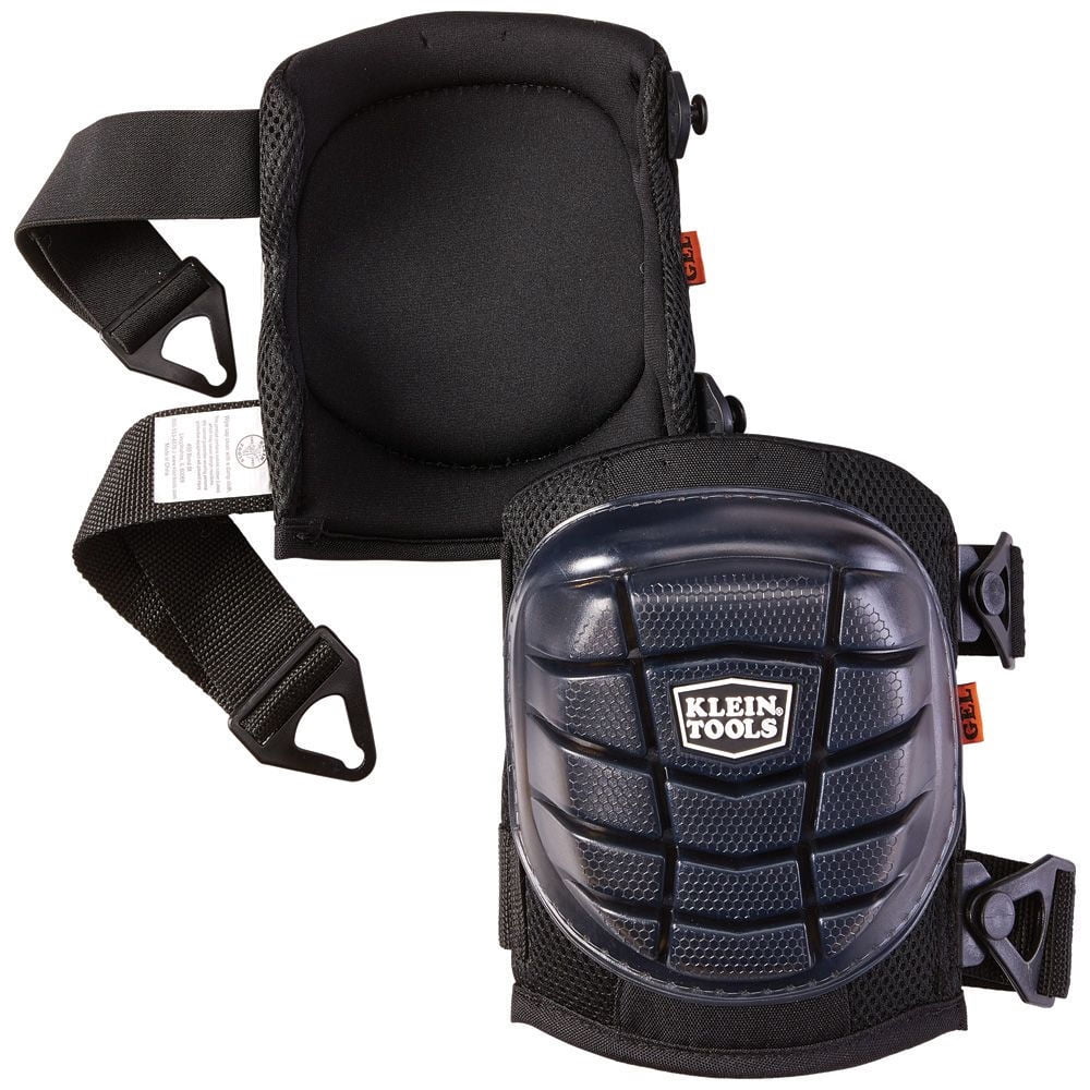 Klein Tools 60184 2-Piece Lightweight Gel Knee Pad Set - One Size, Black