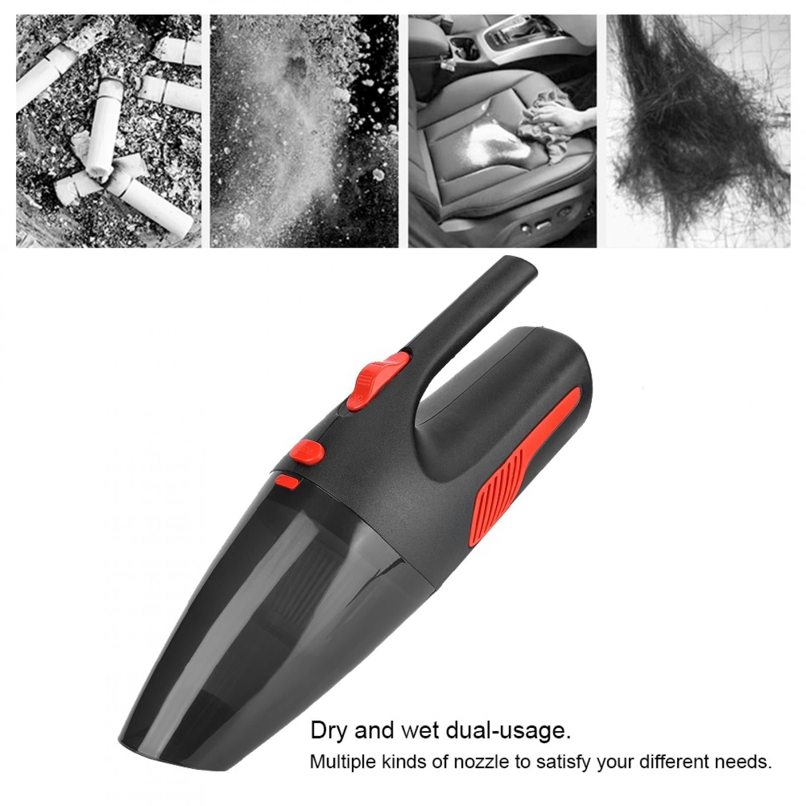 BIMZUC 120W High Power Corded Car Vacuum Cleaner, Portable Wet Dry Handheld Auto Vacuum with 12V DC Suction for Vehicle Interior Cleaning (Black) - 13.3 inches / 34 cm